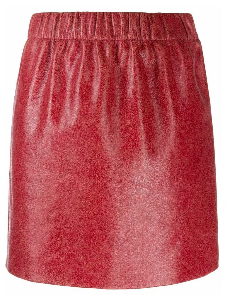 Miu Miu cracked effect mini skirt - Red