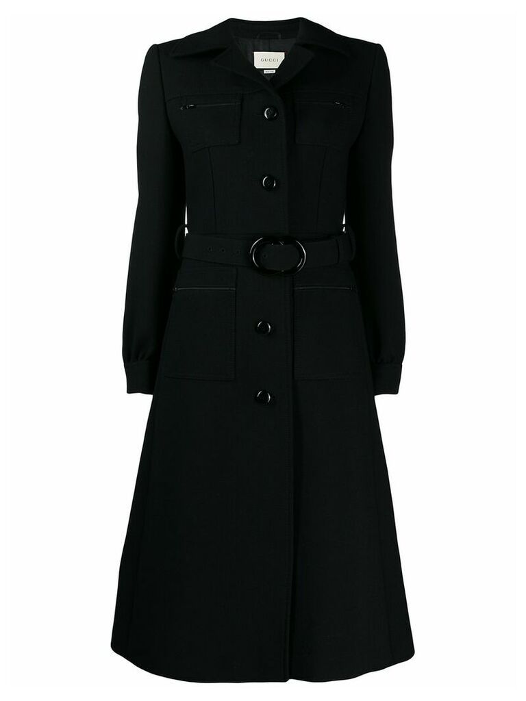 Gucci Belted wool coat - Black