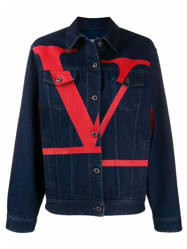 Valentino Oversized VLOGO denim jacket - Blue