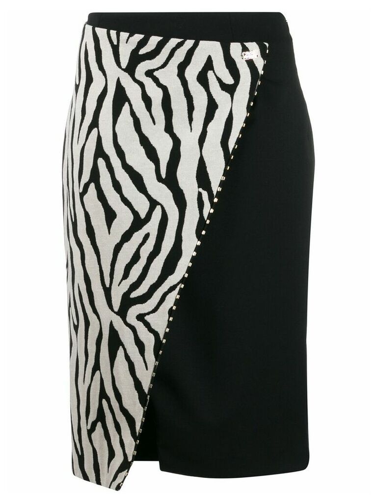 Cavalli Class zebra print wrap skirt - Black