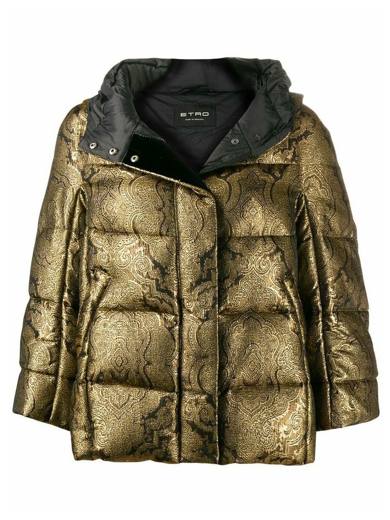 Etro Paisley padded hooded jacket - GOLD