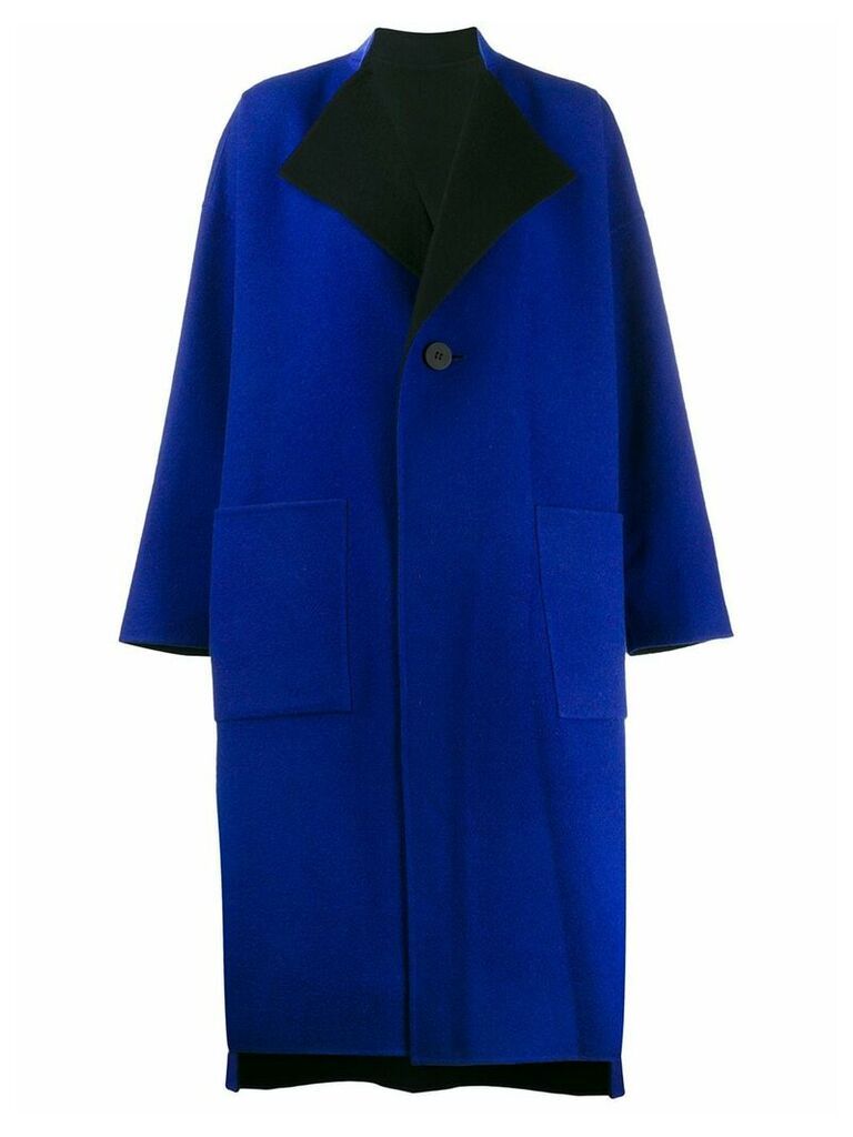 Issey Miyake single-breasted coat - Blue