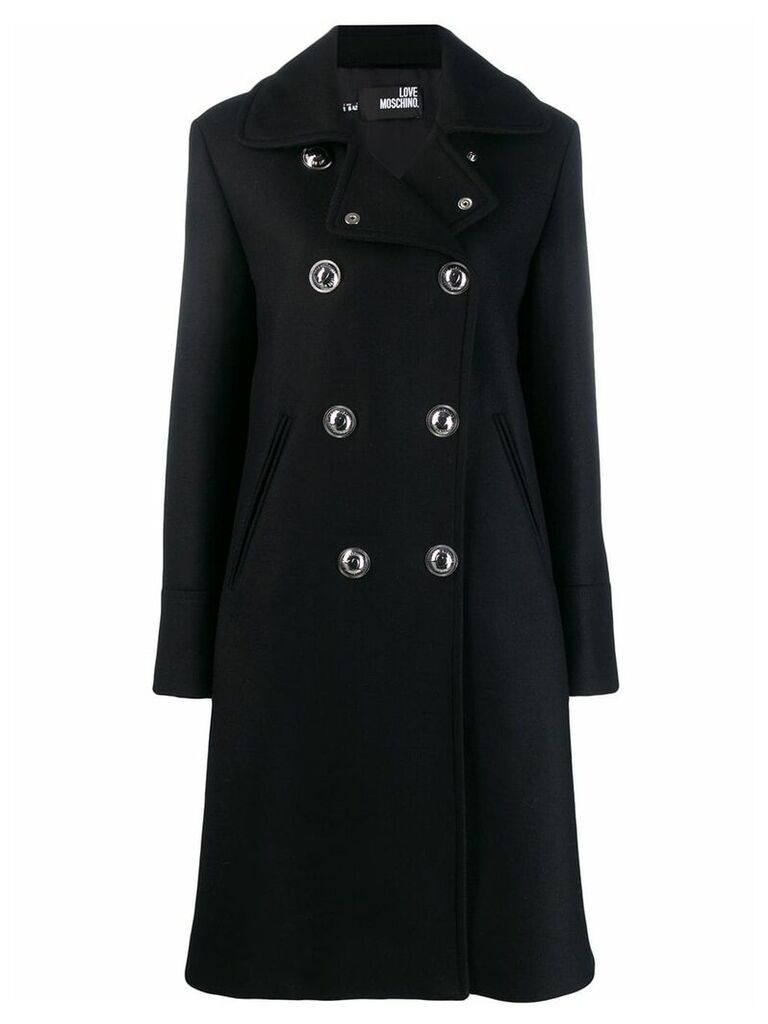 Love Moschino double-breasted coat - Black