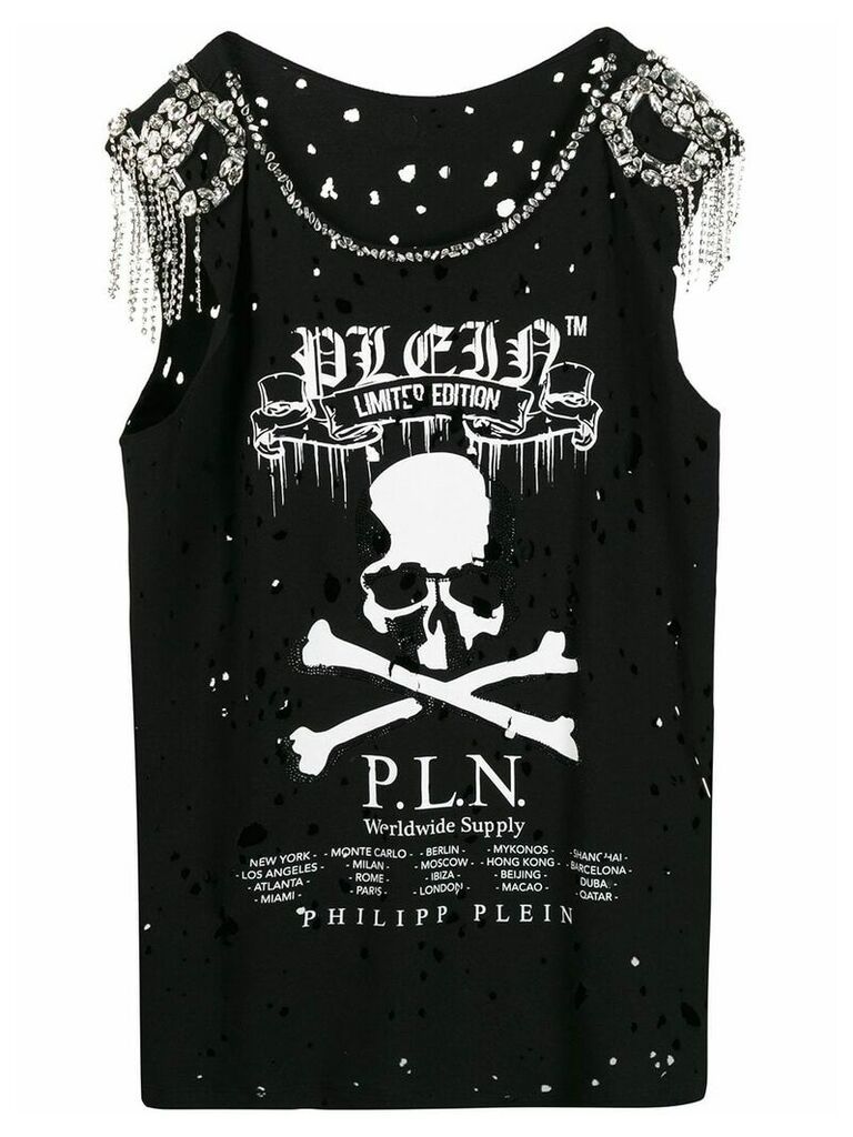 Philipp Plein skull print tank top - Black