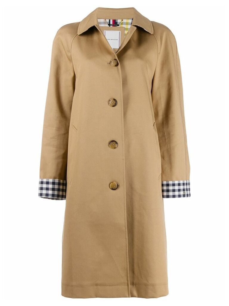 Tommy Hilfiger Check Cuff single-breasted coat - NEUTRALS