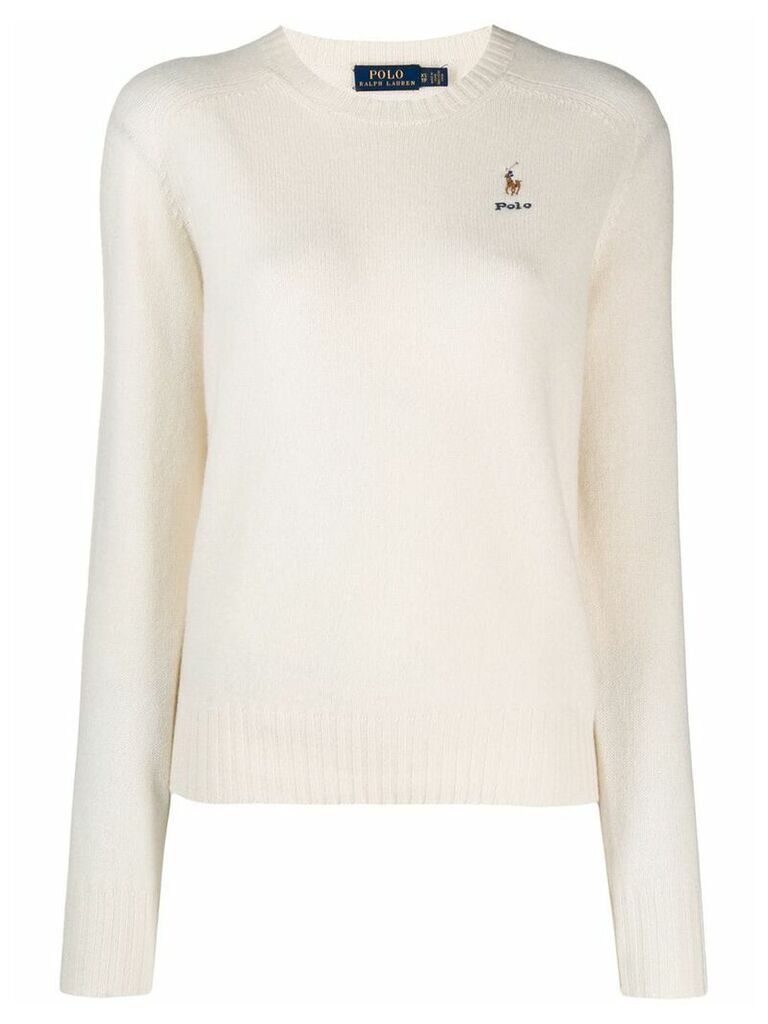 Polo Ralph Lauren embroidered Polo jumper - White