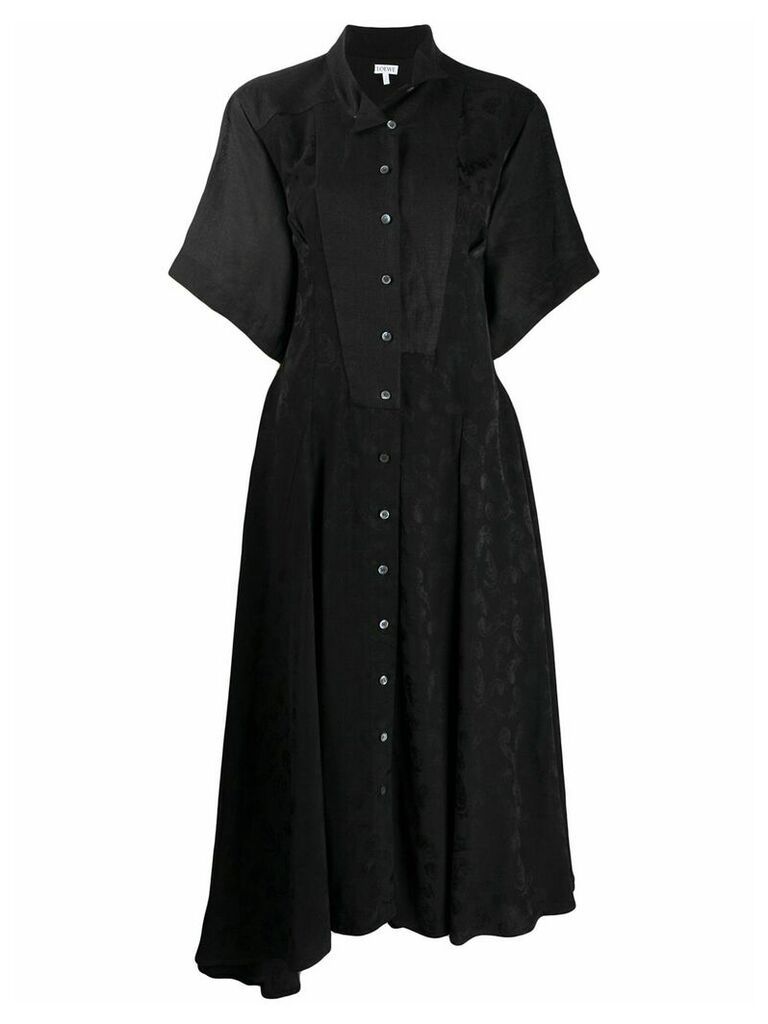 Loewe feather printed shirt dress - Black