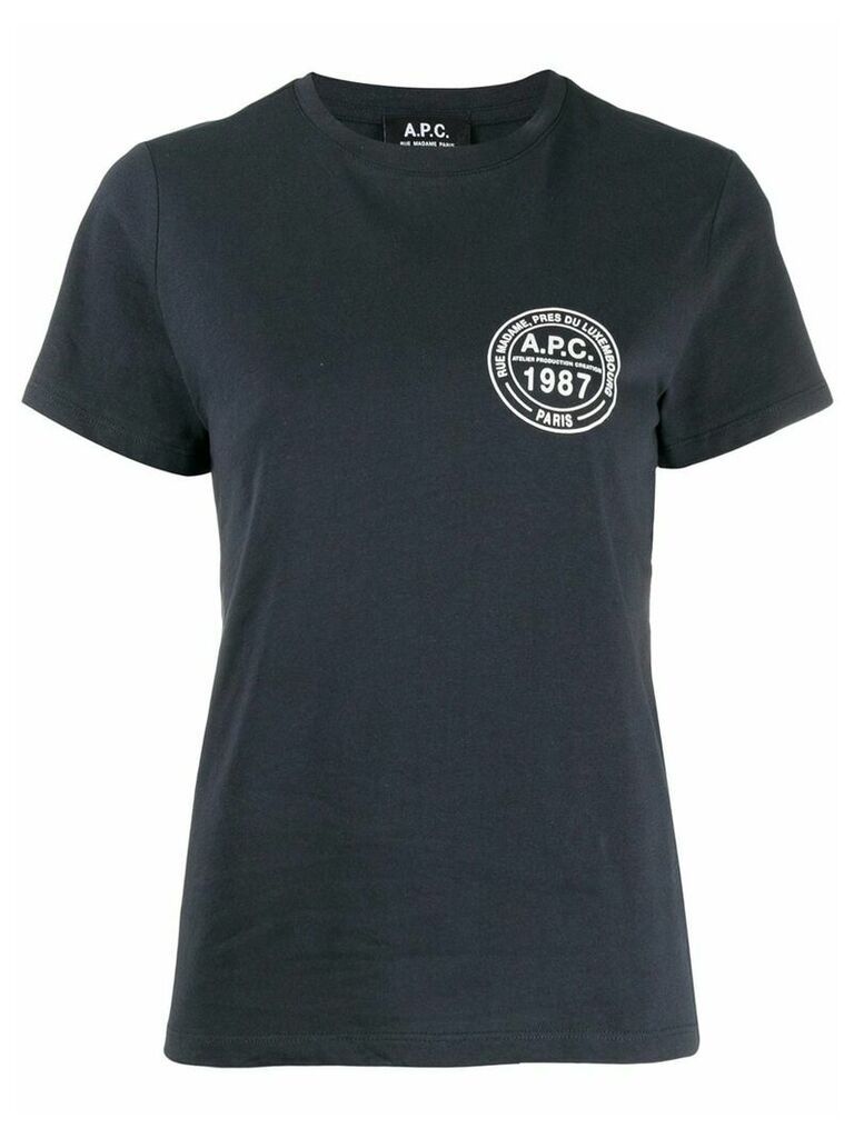 A.P.C. logo print T-shirt - Blue