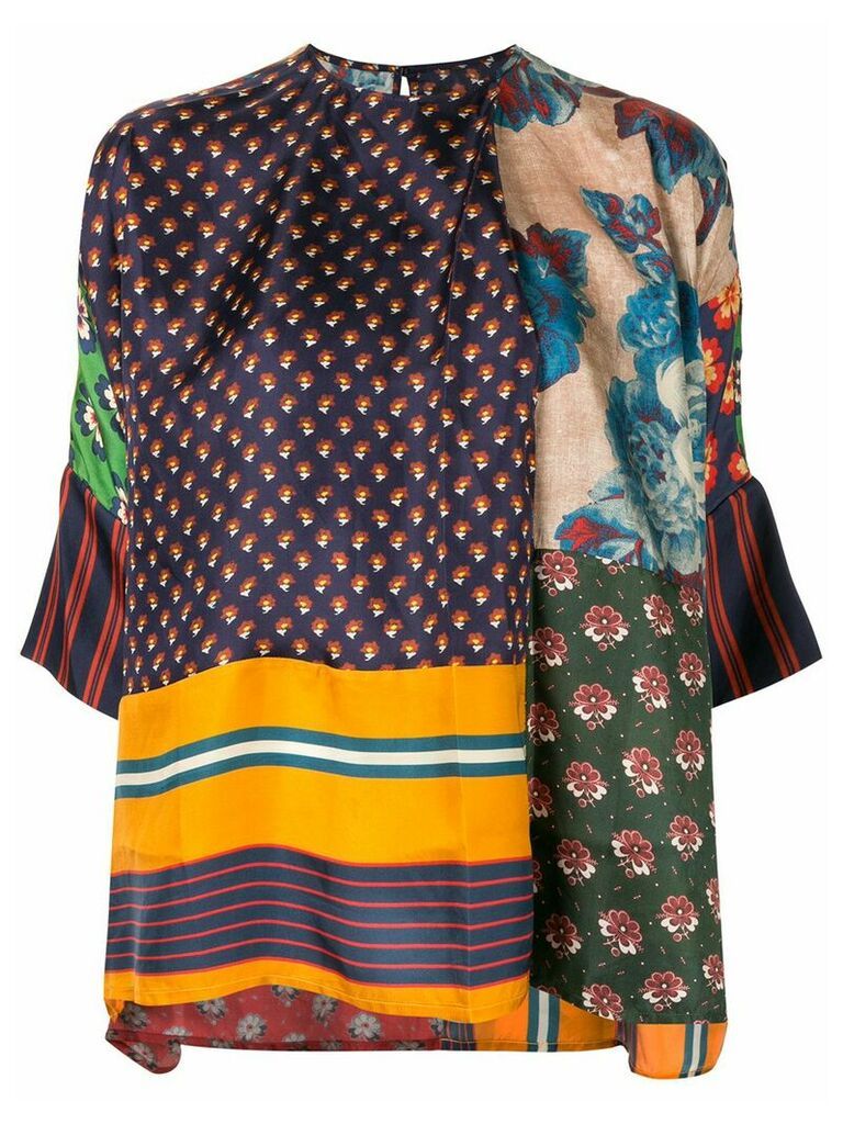 Biyan patchwork tunic top - Multicolour