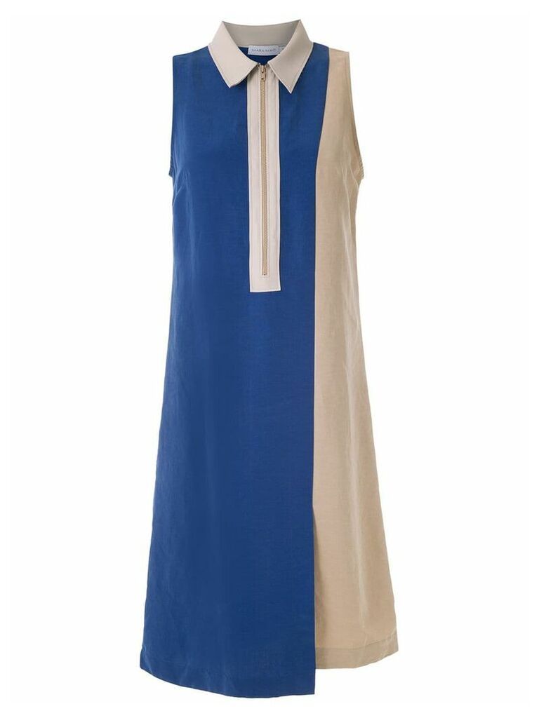 Mara Mac bicolor midi dress - Blue