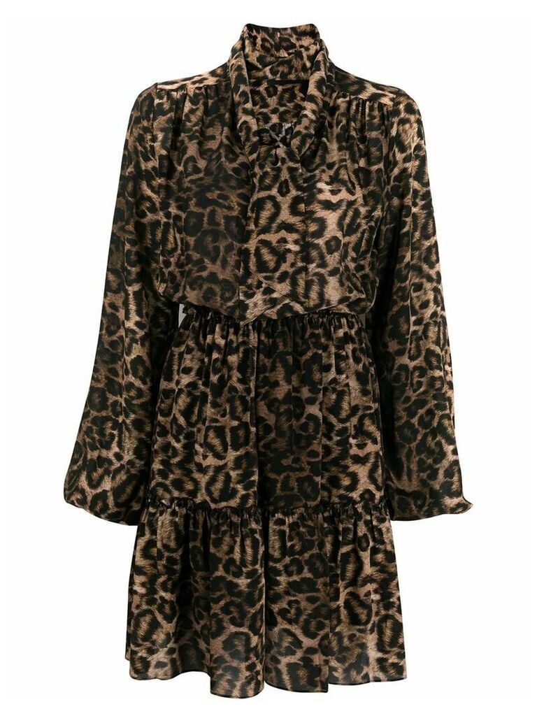 John Richmond leopard print mini dress - Brown
