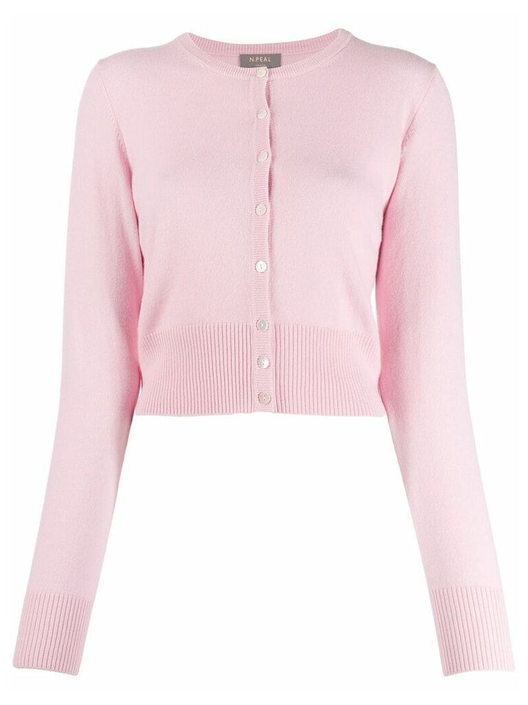N.Peal cashmere cropped cardigan - PINK