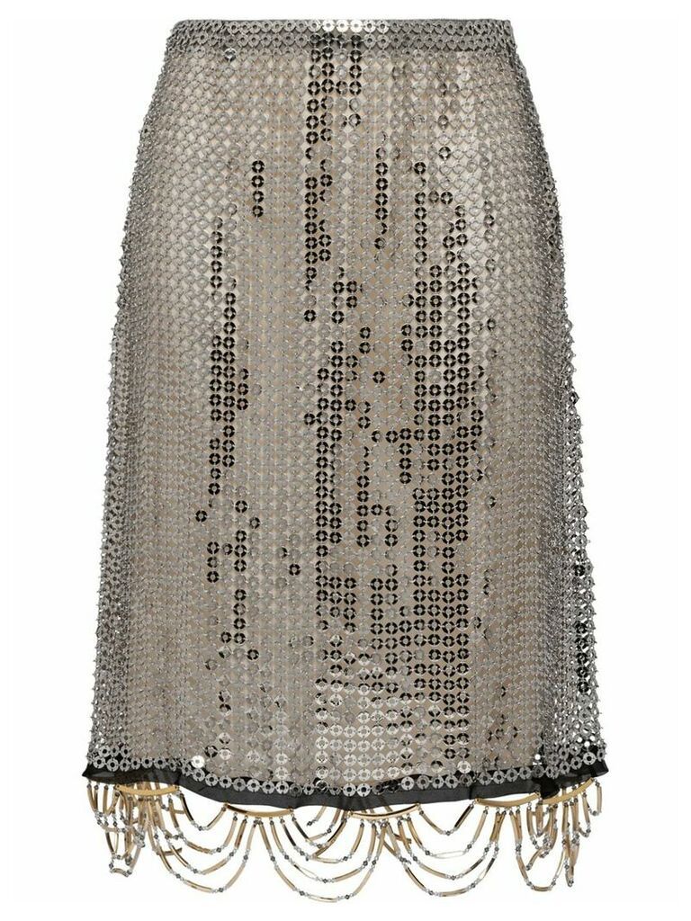 Prada jewelled mesh skirt - Black