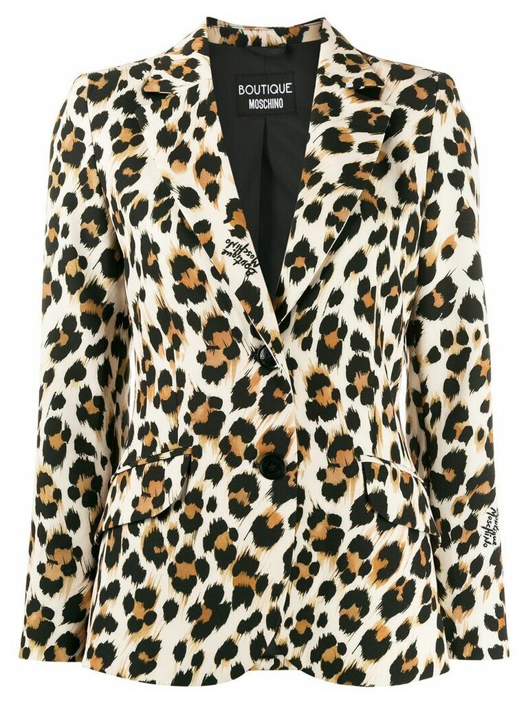 Boutique Moschino leopard print blazer - Black