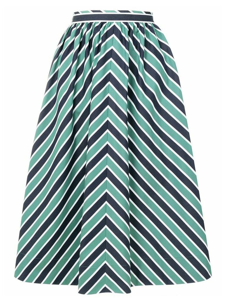 Fendi striped flared midi skirt - Blue