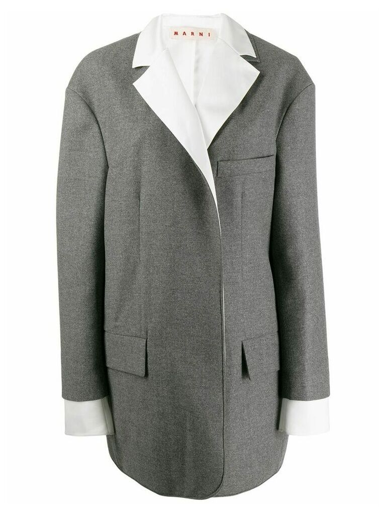Marni layered sleeve coat - Grey