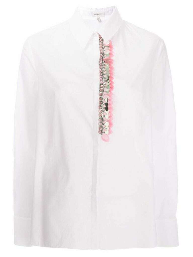 Delpozo sequin embellished shirt - White