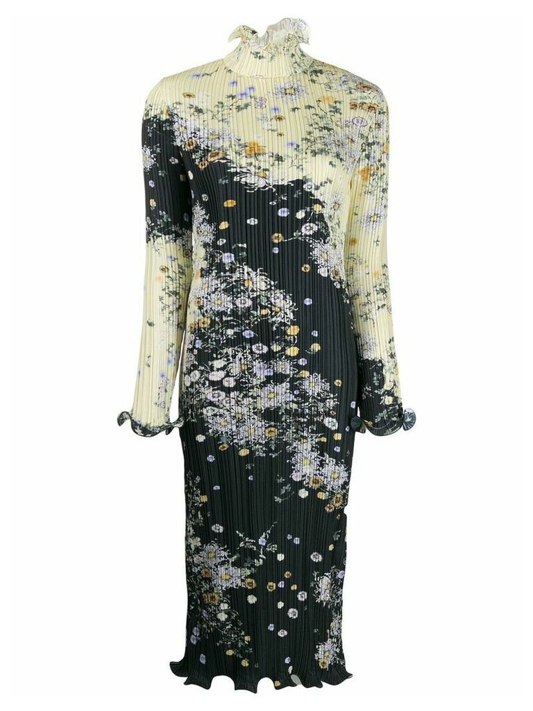 Givenchy pleated floral print dress - Yellow