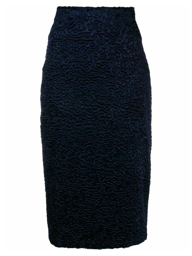 Each X Other Faux-astrakhan skirt - Blue