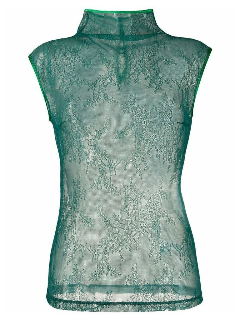 Styland high neck lace top - Green