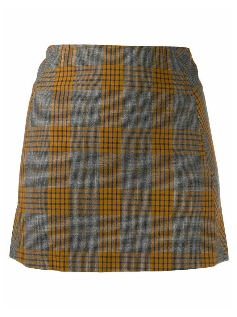 Charlotte Knowles fitted plaid mini skirt - Grey