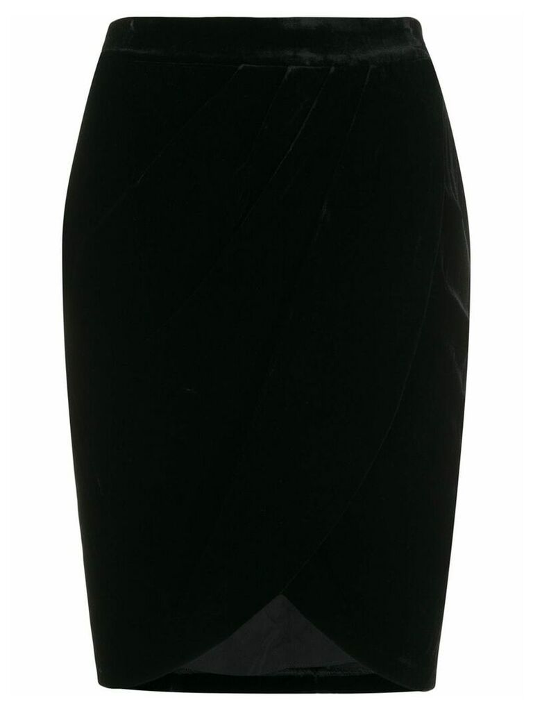 Veronica Beard velvet wrap skirt - Black