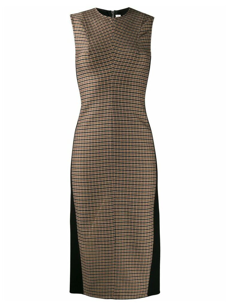 Victoria Beckham check print panelled dress - Black