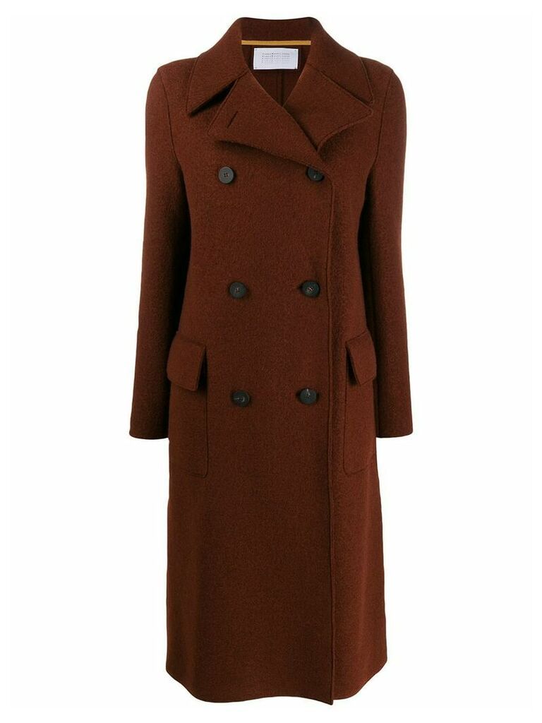 Harris Wharf London double-breasted woven coat - Brown