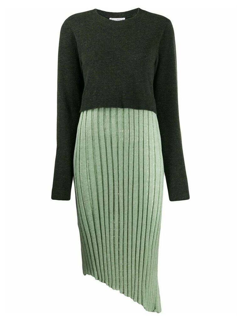 JW Anderson layered pleated dress - Green
