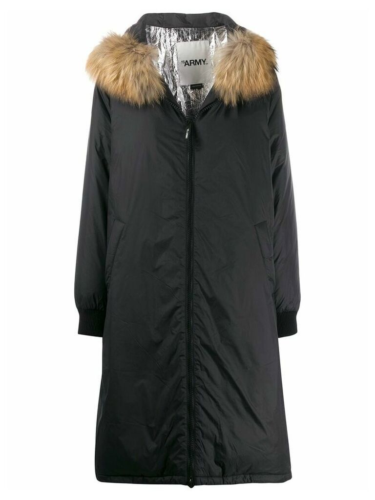 Yves Salomon Army oversized parka coat - Black