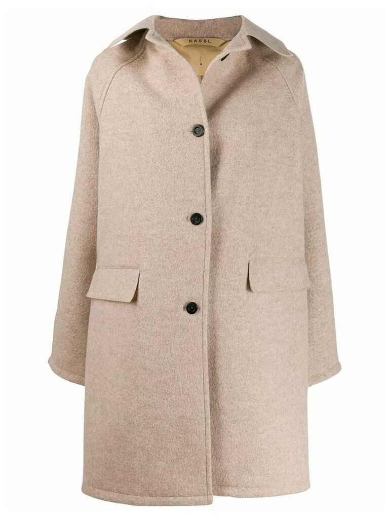 Kassl Editions single-breasted mid-length coat - NEUTRALS