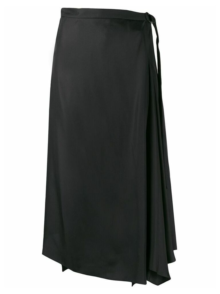 Brunello Cucinelli asymmetric silk skirt - Black