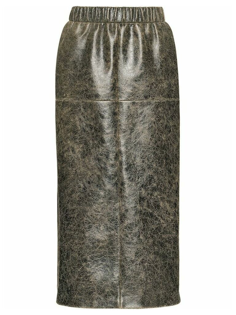 Miu Miu Craquelé nappa leather skirt - Black