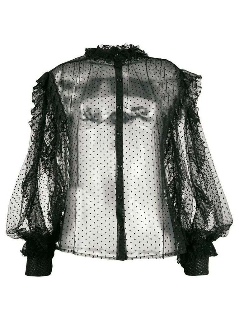 Frankie Morello Camicia sheer blouse - Black