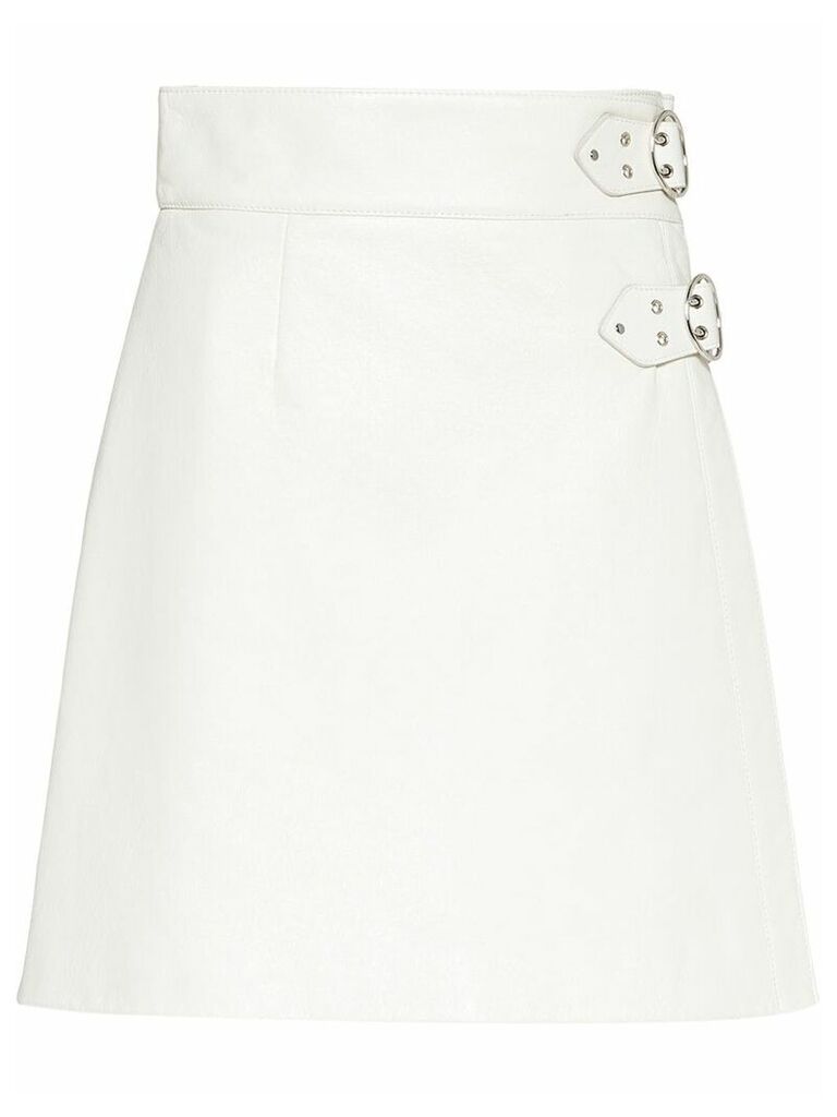 Miu Miu Shiny nappa leather skirt - White