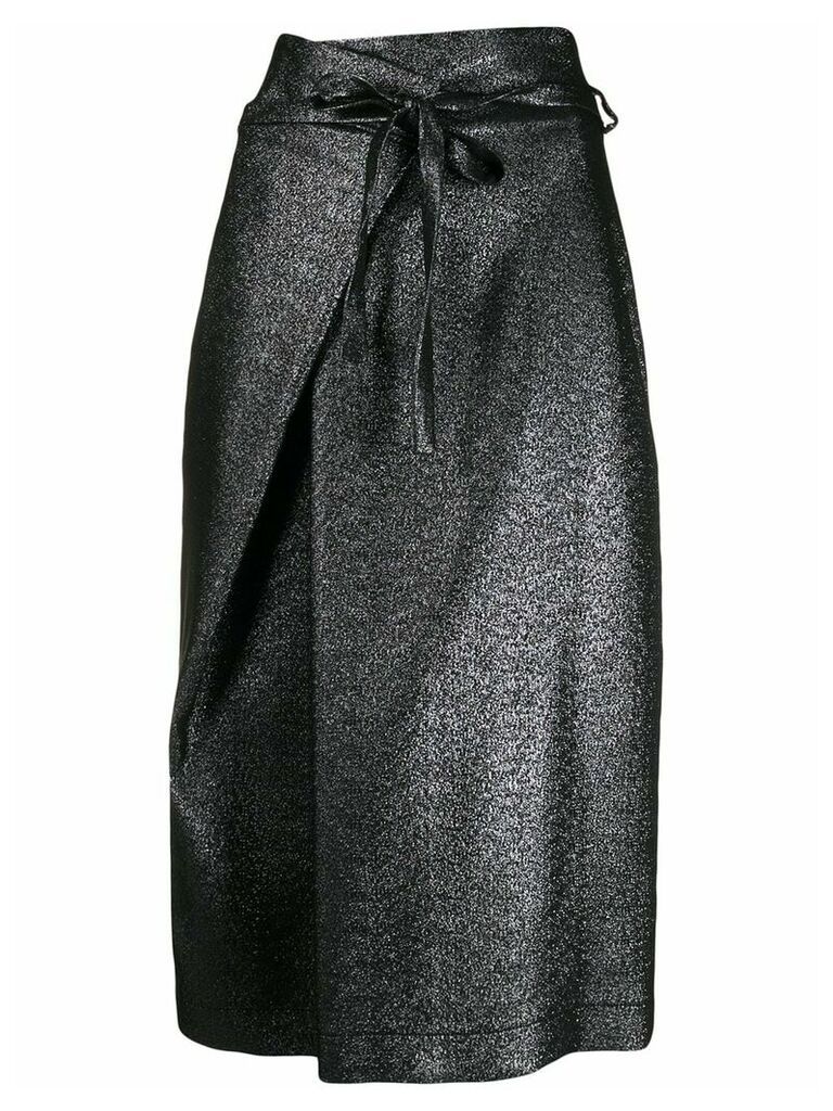 Odeeh wrap-style midi skirt - Grey