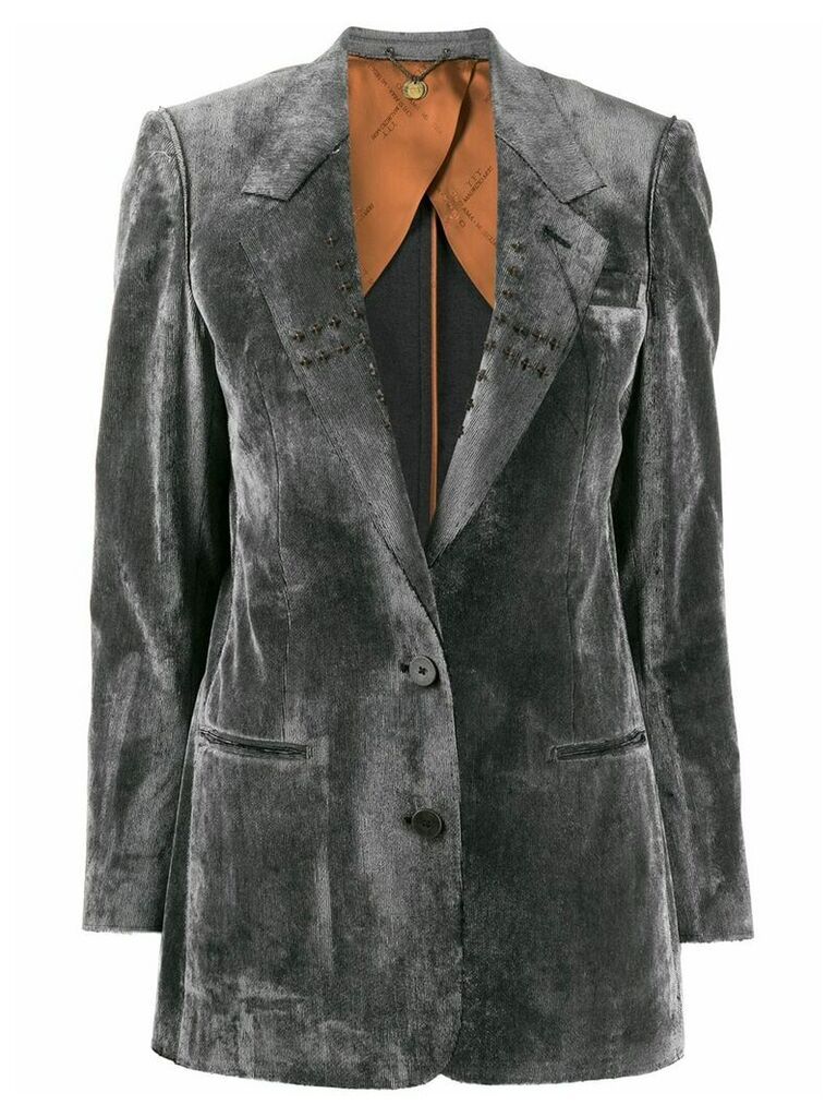 Maurizio Miri Mila cross detail blazer - Grey