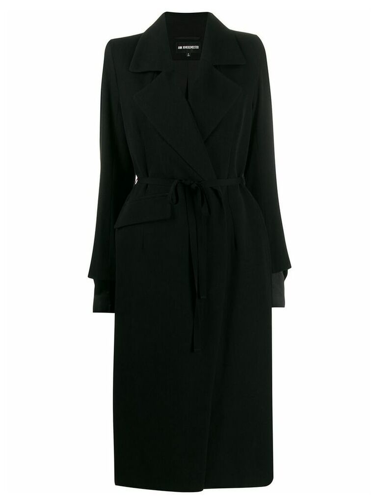 Ann Demeulemeester belted trench coat - Black