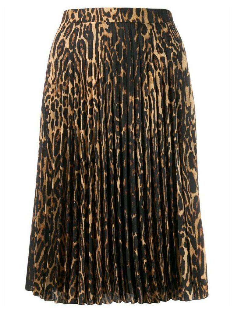 Burberry leopard-print pleated skirt - Black