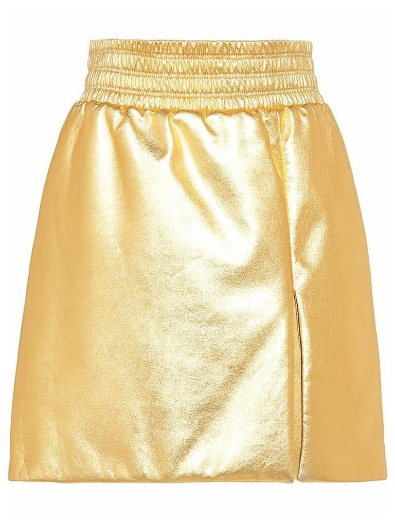 Miu Miu laminated A-line skirt - GOLD