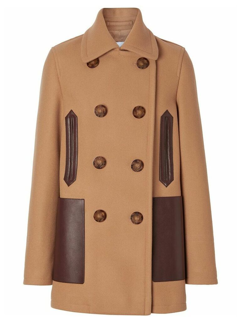 Burberry double-breasted peacoat - Brown