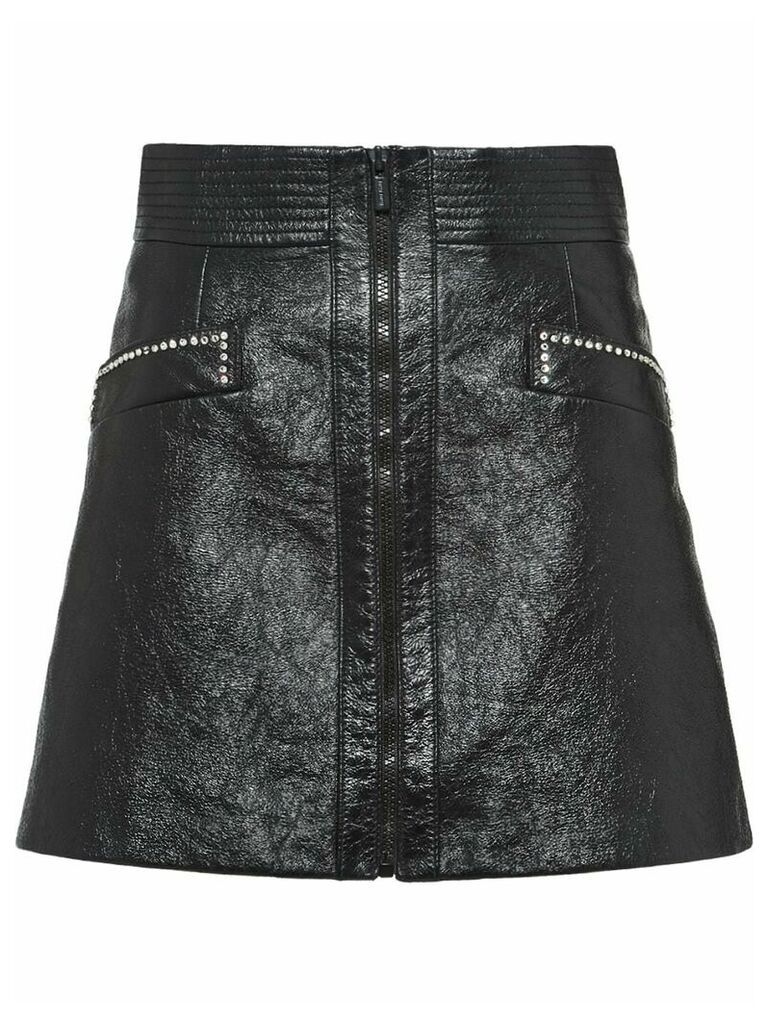 Miu Miu shiny A-line skirt - Black