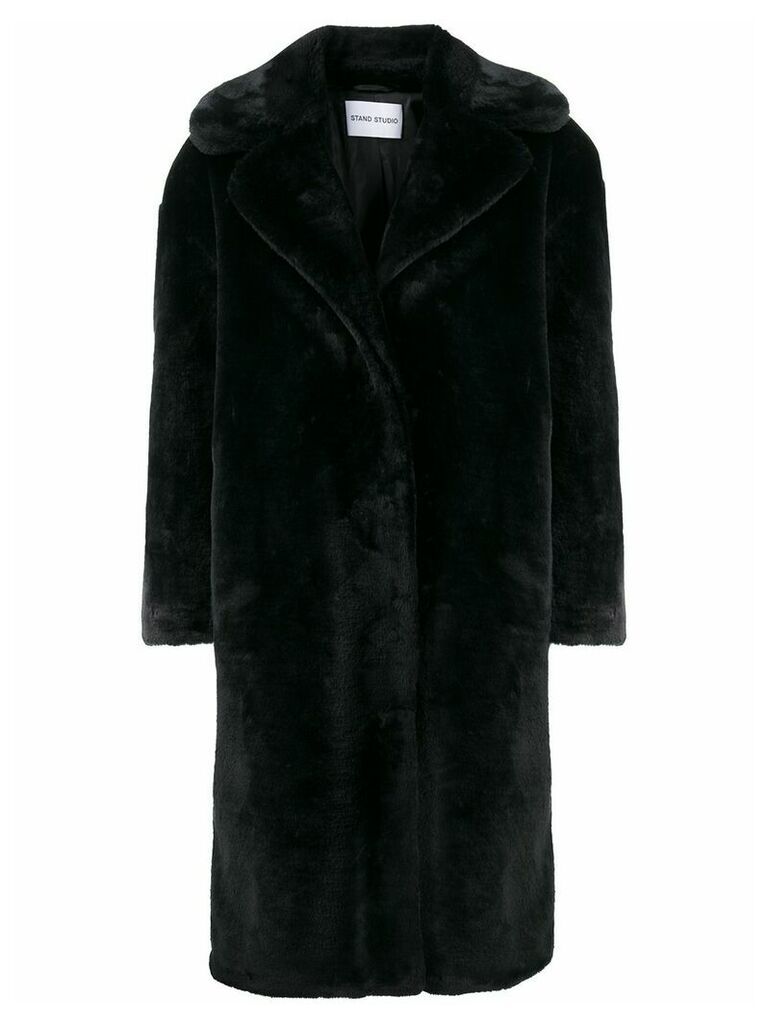 Stand Studio oversized faux-fur coat - Black