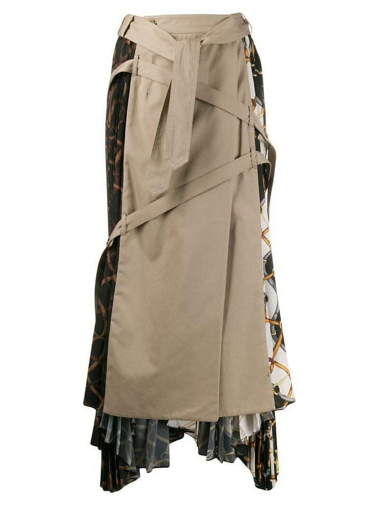 Rokh hybrid trench skirt - Brown
