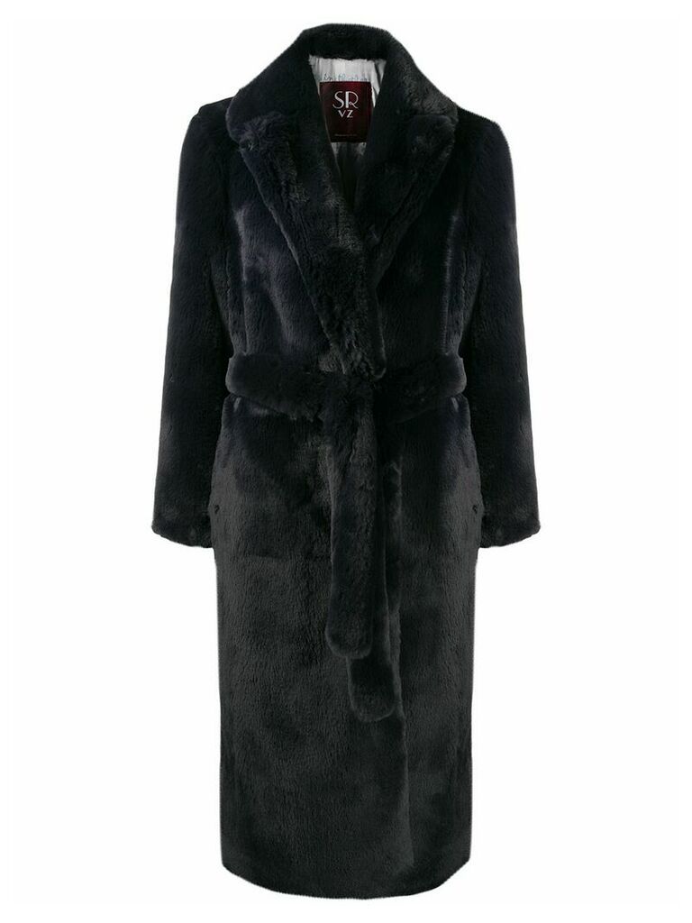 srvz club belted coat - Grey