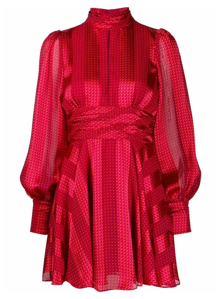 Alexis patterned striped mini dress - Red