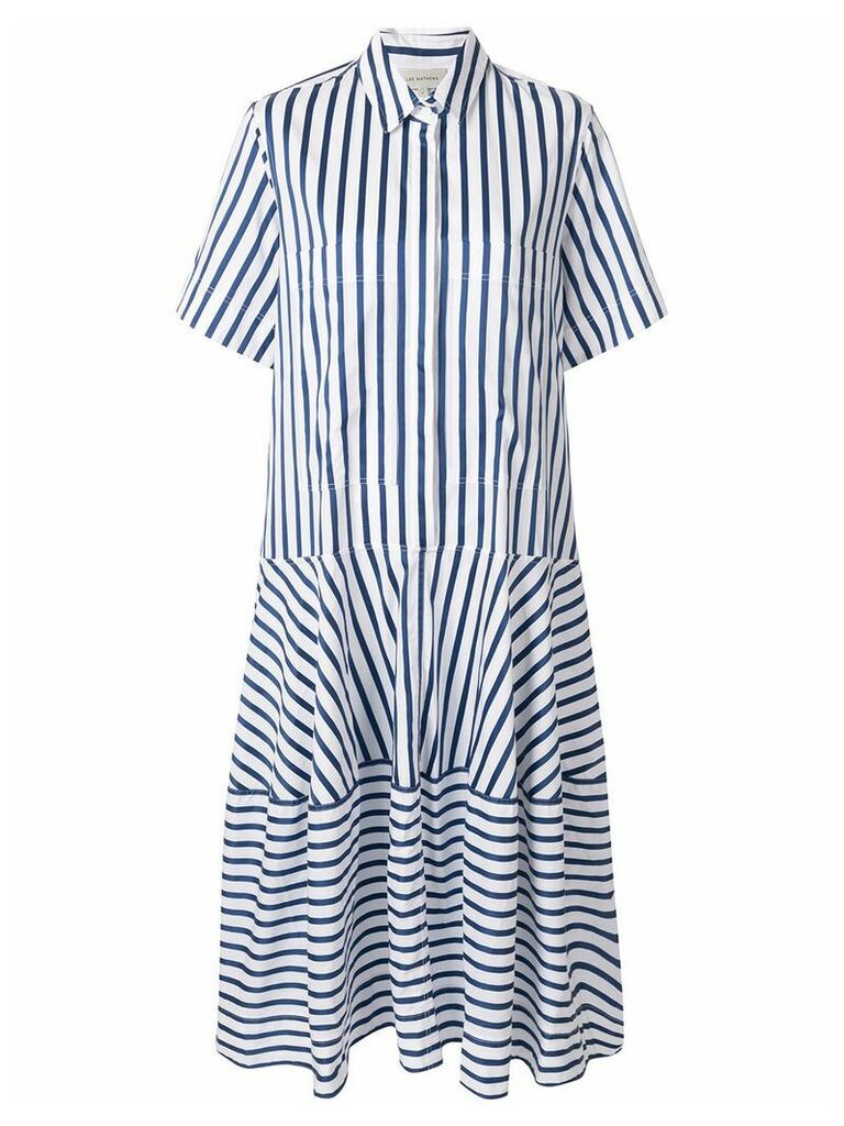 Lee Mathews striped shirt dress - Blue