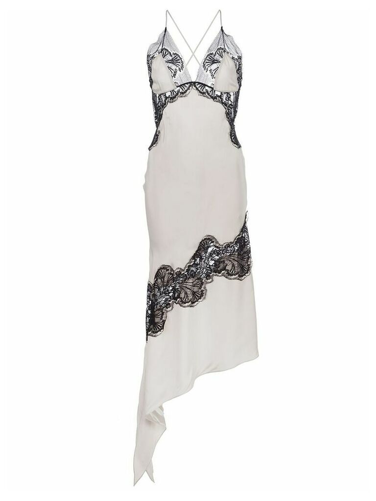 Kiki de Montparnasse silk and lace slip dress - Neutrals