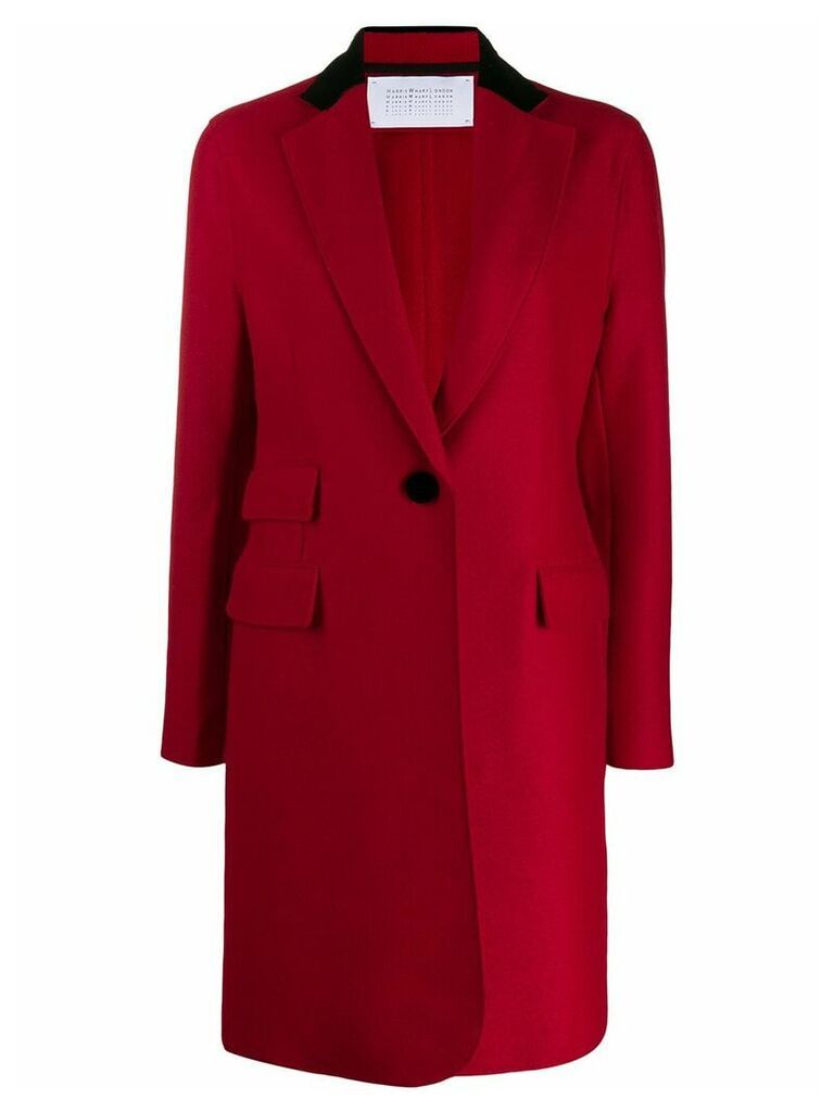 Harris Wharf London single breasted midi coat - Red