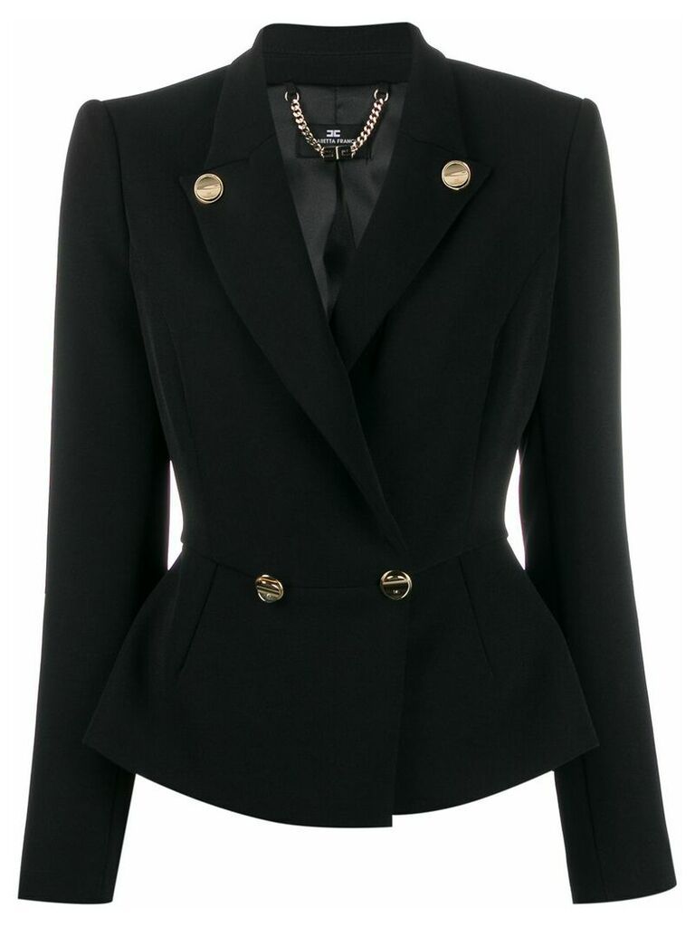 Elisabetta Franchi double breasted fitted blazer - Black